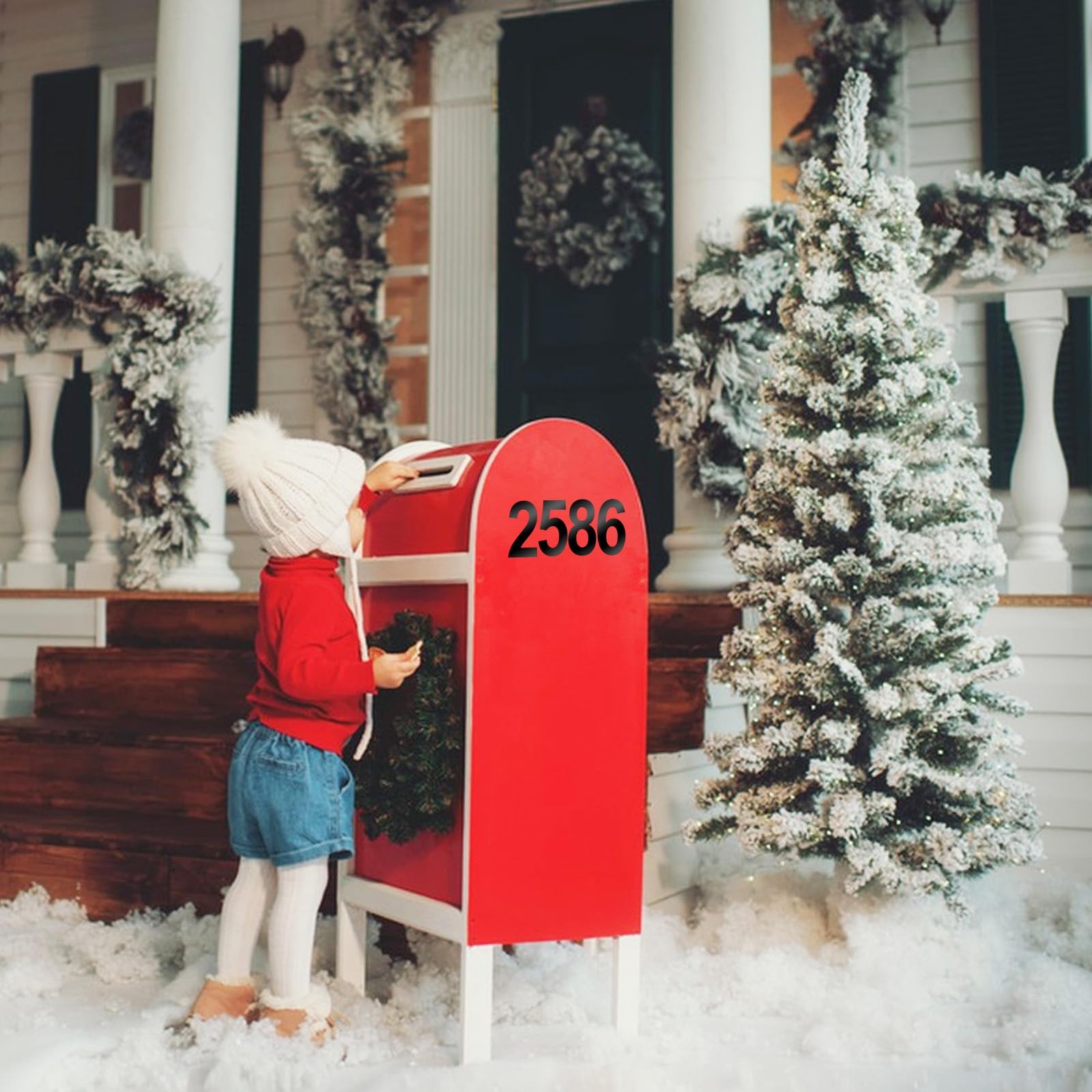 0-9 Reflective Vinyl Mailbox Numbers Stickers for Outside 5 Set Black