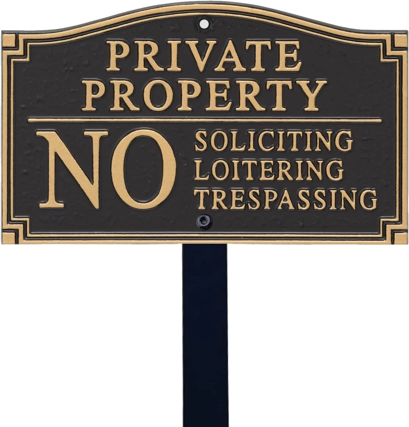 Sturdy Private Property Yard Plaque – 5.75″ x 9.5″ Easy Mounting with Lawn Stake