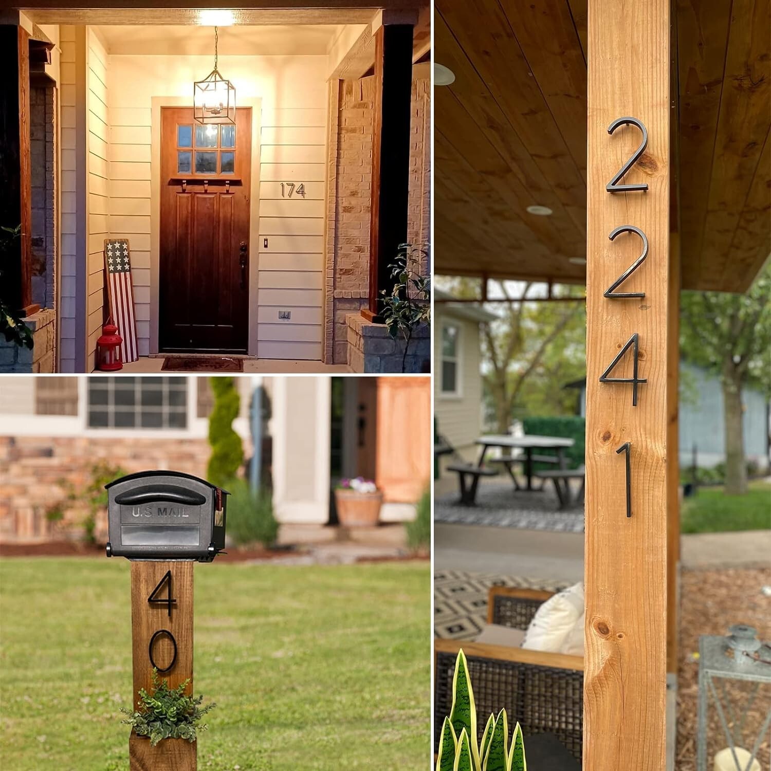 Modern Metal House Numbers, Home Address Mailbox Floating Sign for Ourdoor Decor