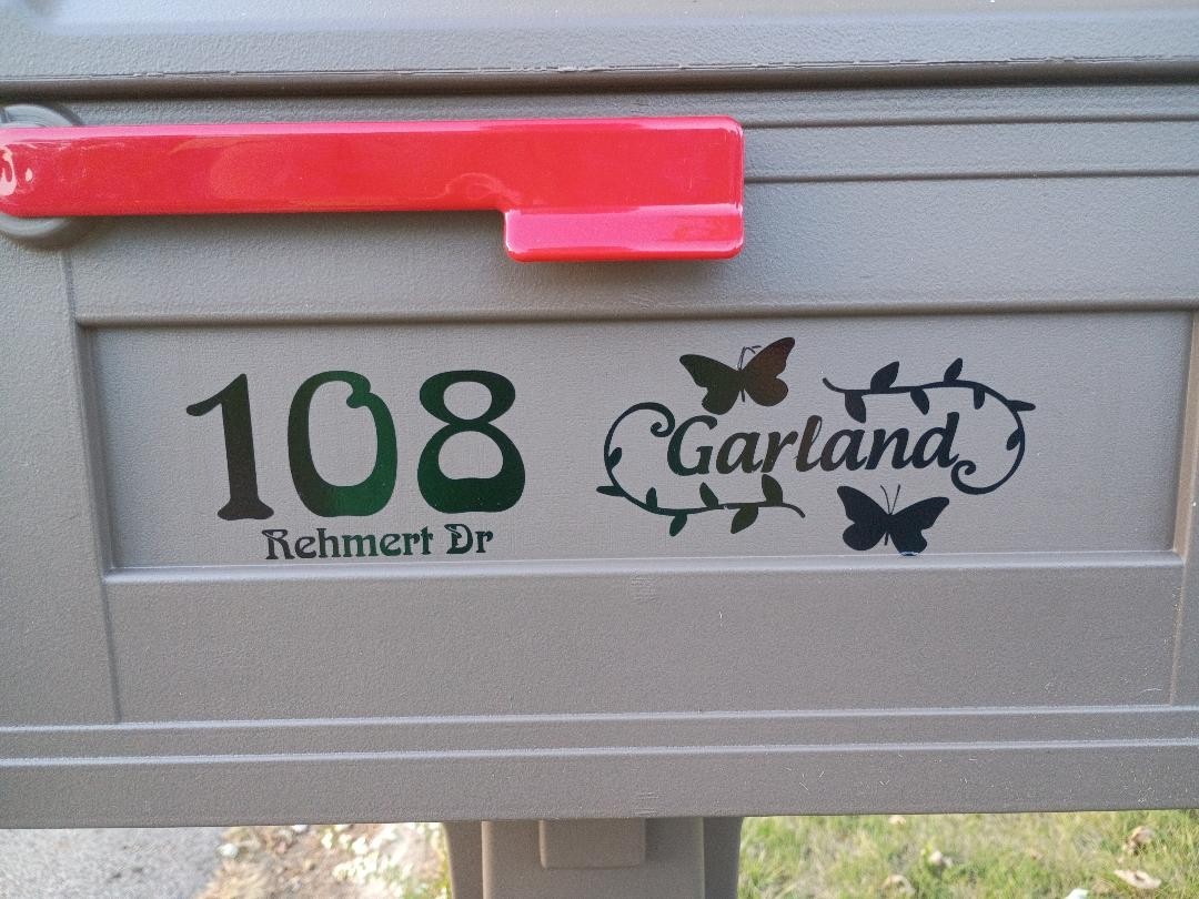 Custom Mailbox Address Decal- Personalized- Perm. Vinyl