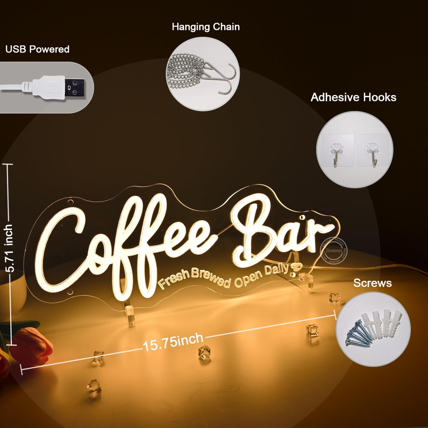 Coffee Bar Neon Sign for Home Coffee Station Kitchen Wall Decor LED