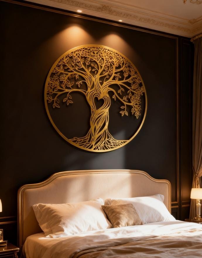 Tree Of Life Metal Wall Hanging Mural, Large Metal Tree of Life Design Wall Art