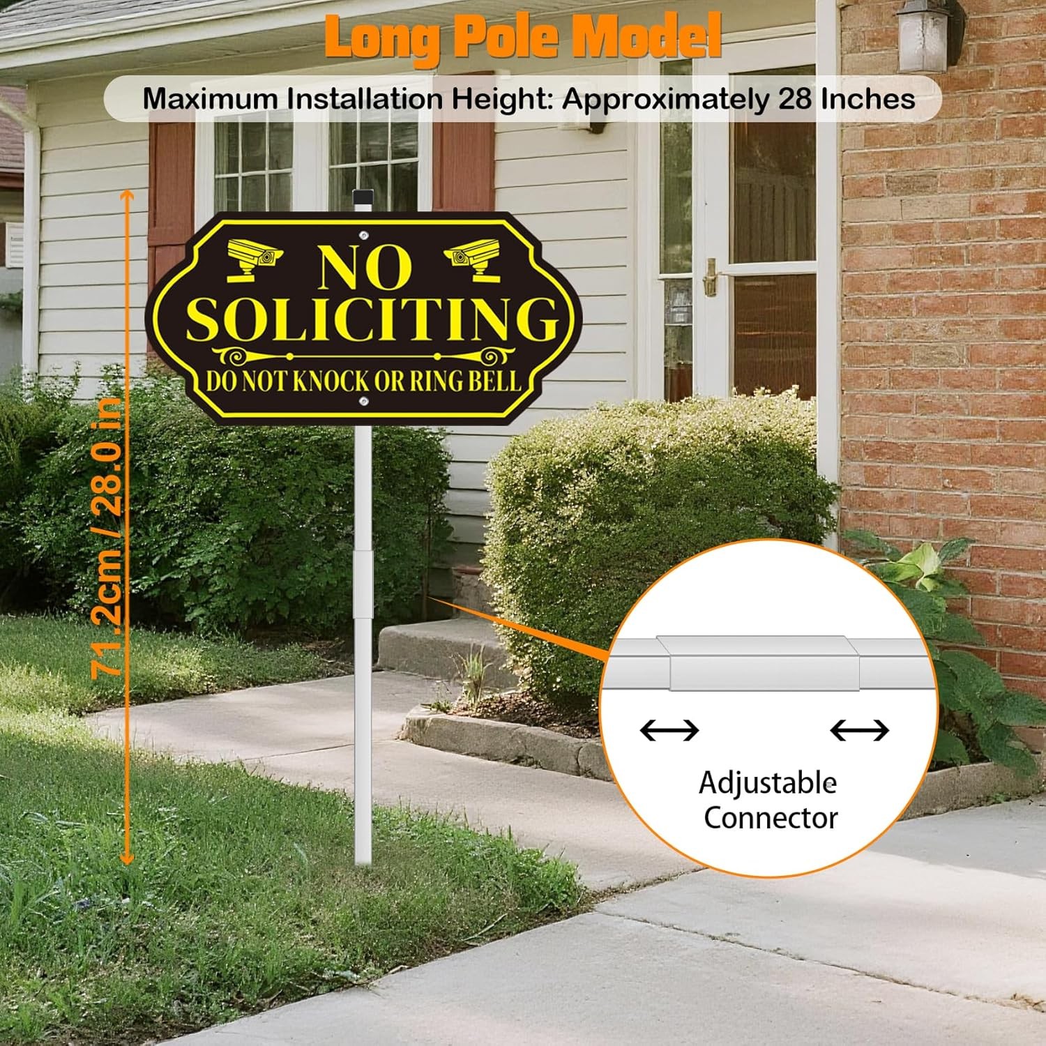 No Soliciting Sign Heavy Duty Aluminum Yard Stake 14×7 with 28″ Post