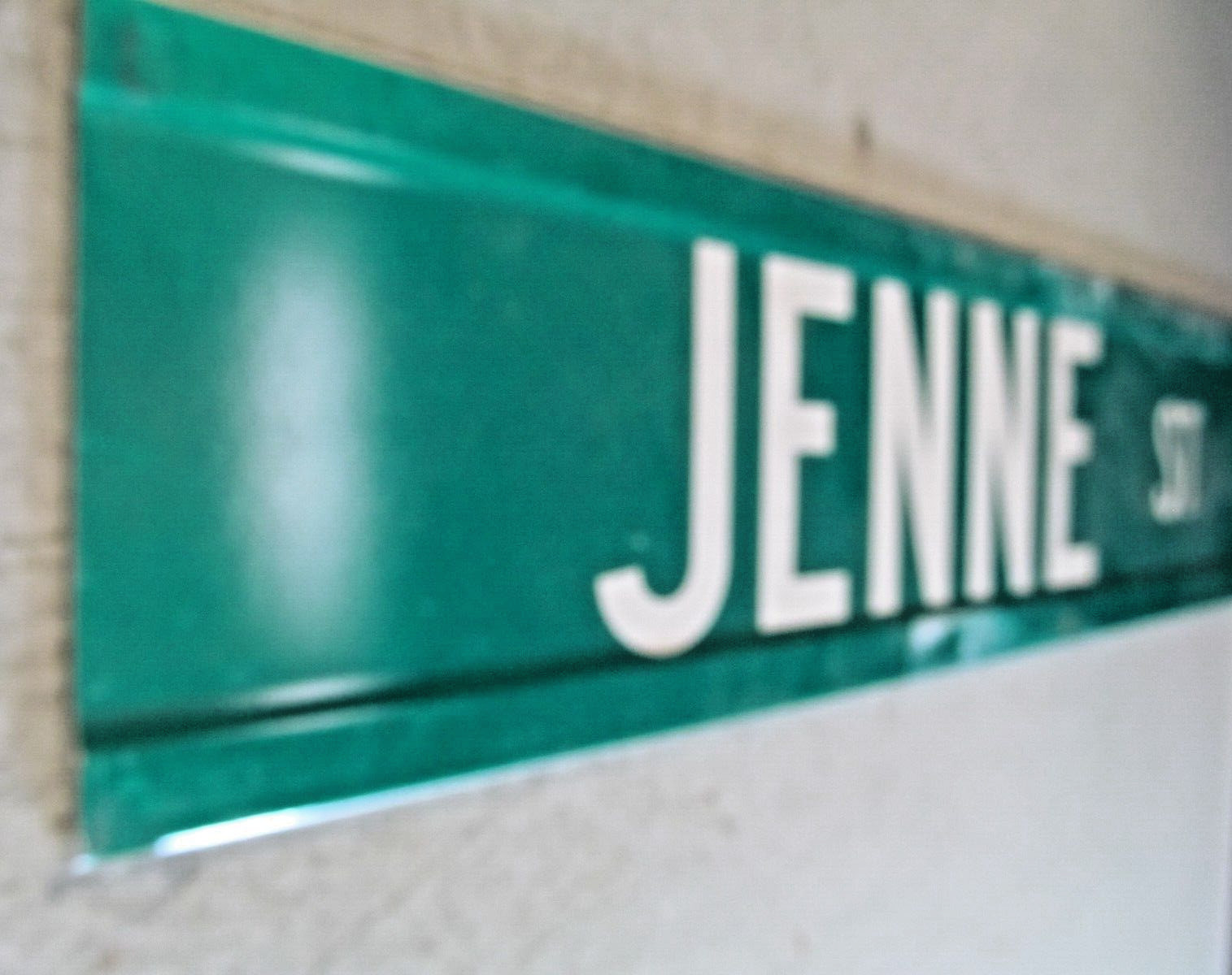 JENNE St. Metal Street Sign Municipal Discard 24×6 / 1 of 2
