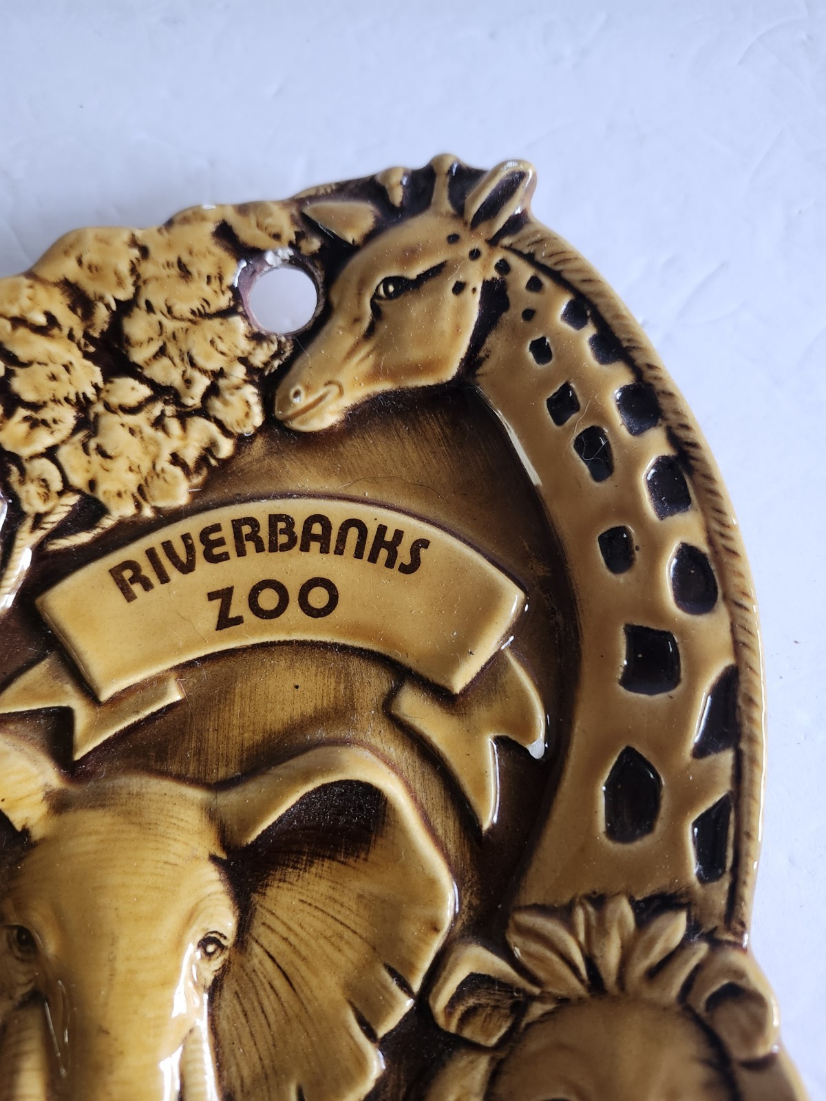 Ceramic animal, “Riverbanks zoo” Brown Glossy Decorative Safari Sculptural Used