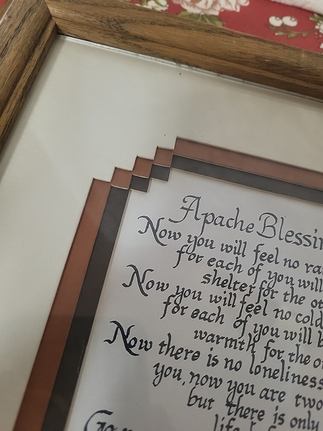 NATIVE AMERICAN WISDOM APACHE WEDDING BLESSING FRAMED Laverne Elliott