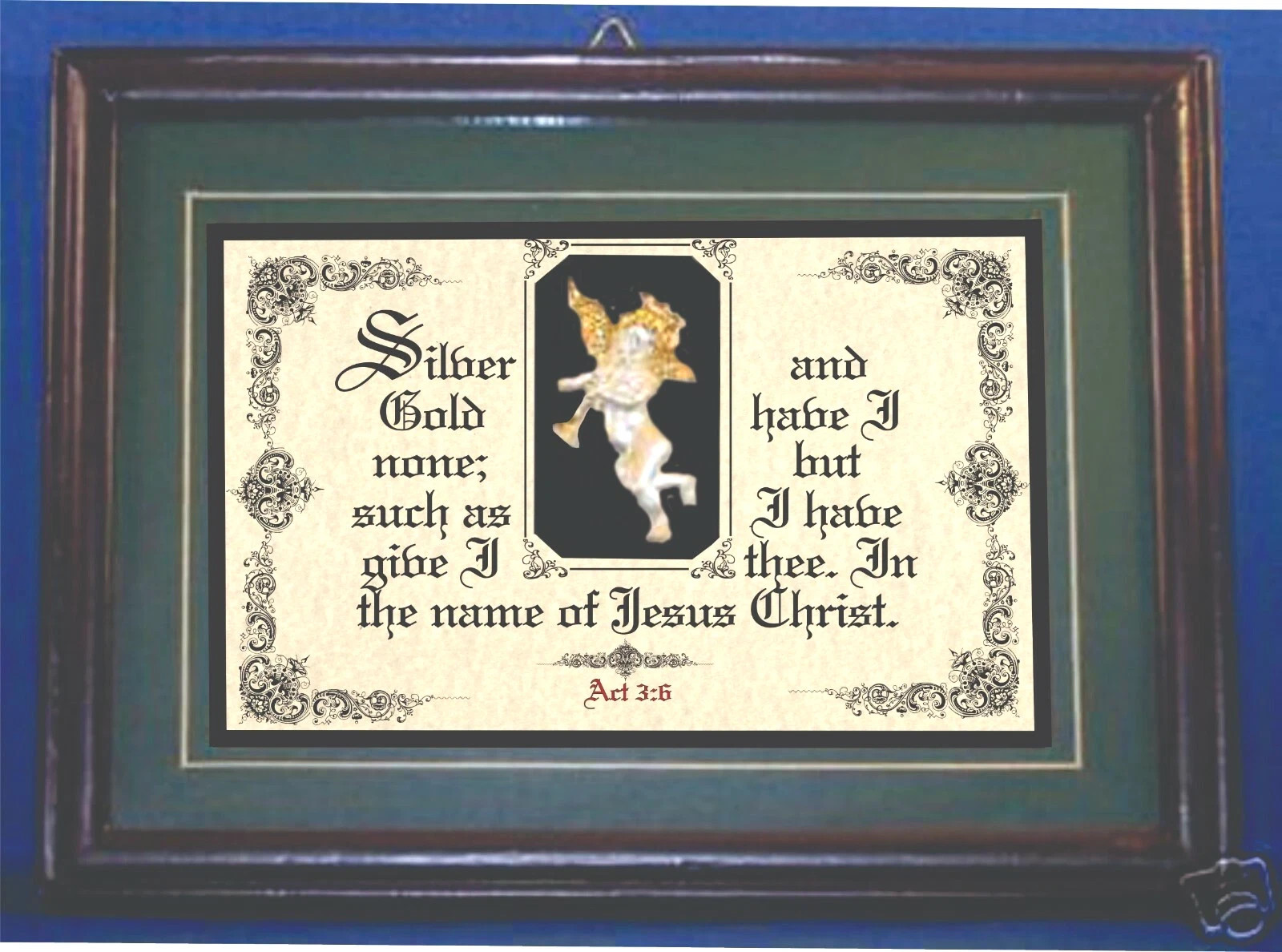 Bible Verse Plaque 3D Shadow Box Framed Christian Gift “SILVER-GOLD HAVE I NONE”
