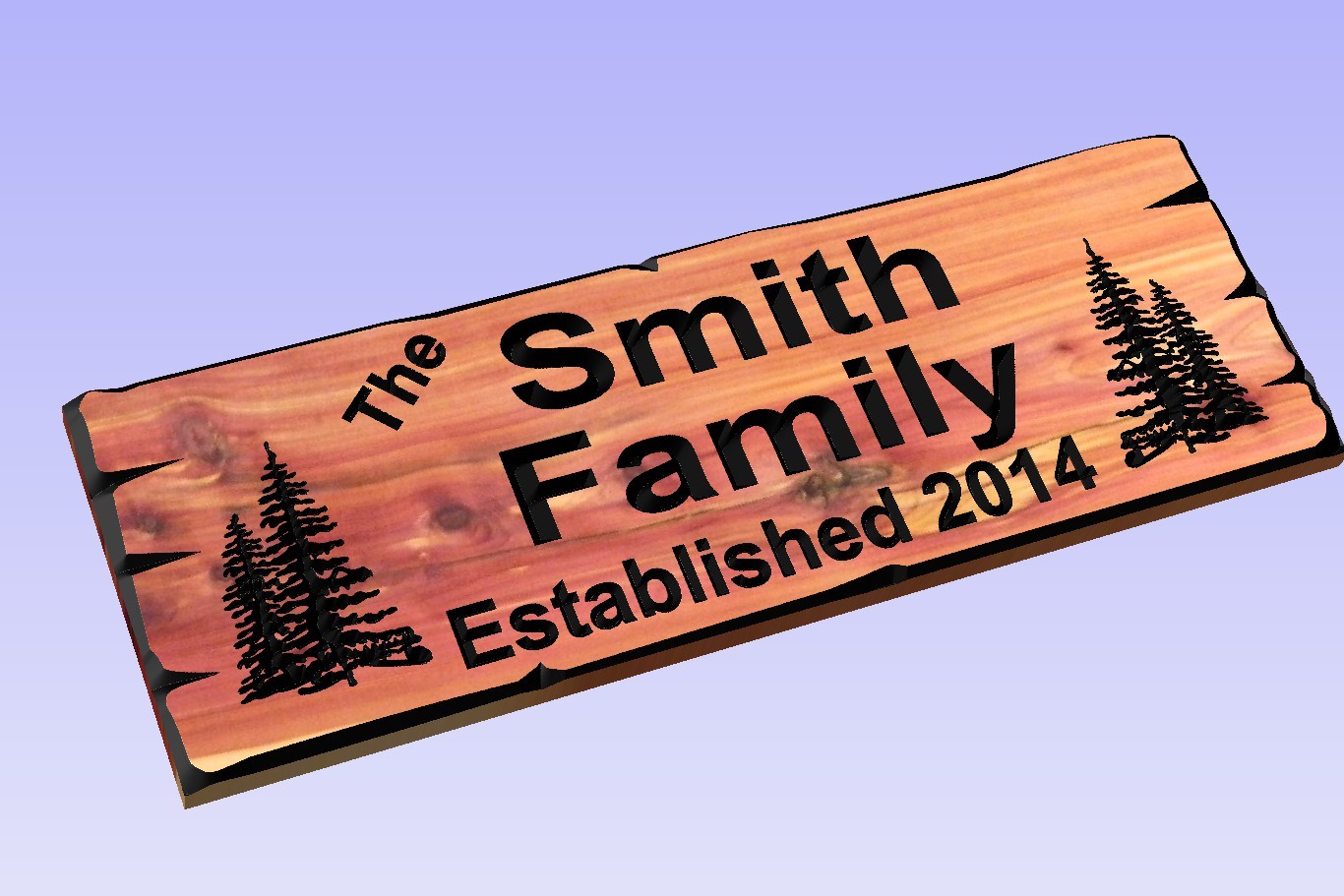 Personalized Custom Carved Cedar Wood Sign – Last Name Rustic Plaque Home Decor