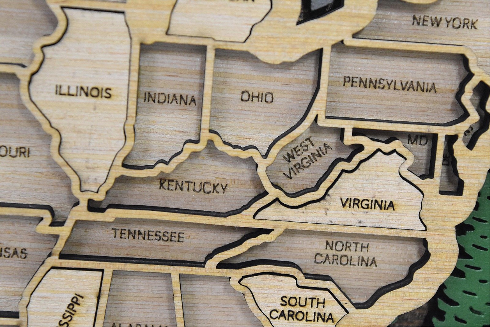 United States Travel Map State Tracker Roadtrip Traveler Handmade Gift 16×10