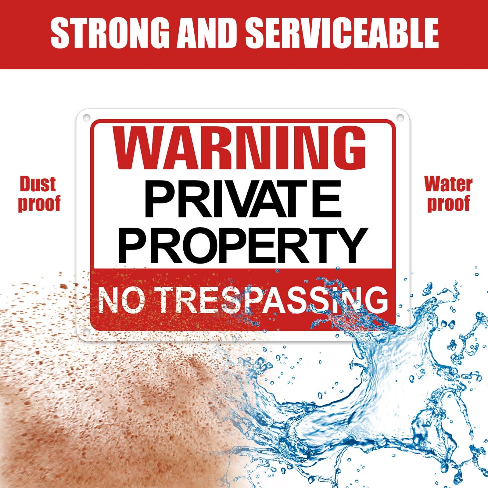 8 Pcs No Trespassing Signs Private Property 7 x 10 Inch Weatherproof Metal Al…