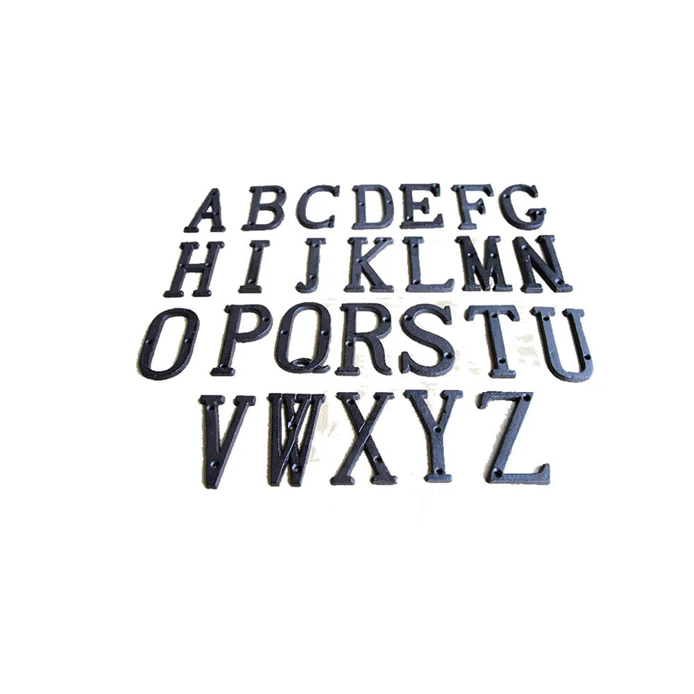 Cast Wrought Iron Black Antique House Door Alphabet Letters and Numbers HOTSALE
