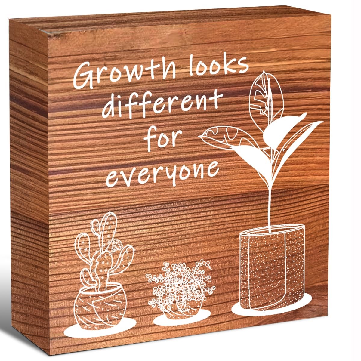 Inspirational Wood Block Signgrowth Looks Different For Everyone Plant Motivatio