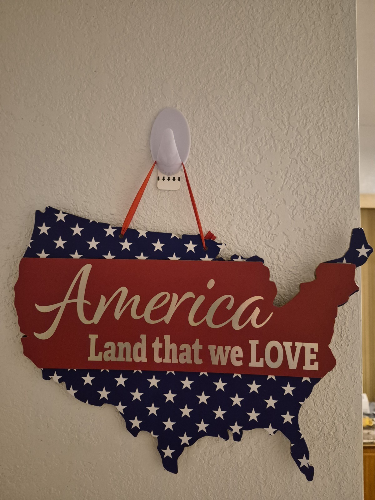 Set of 3 Patriotic USA Wooden Wall Hanging Signs America Farmhouse Home Decor