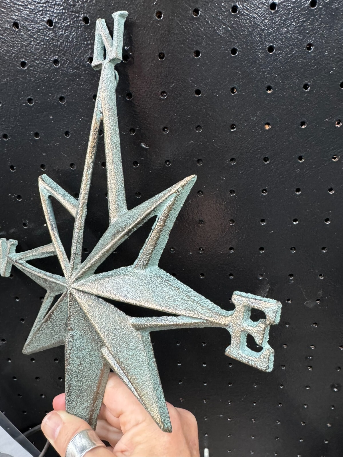 Rustic Cast Iron Rose Compass Nautical Beach House Wall Art/Outdoor Garden Decor