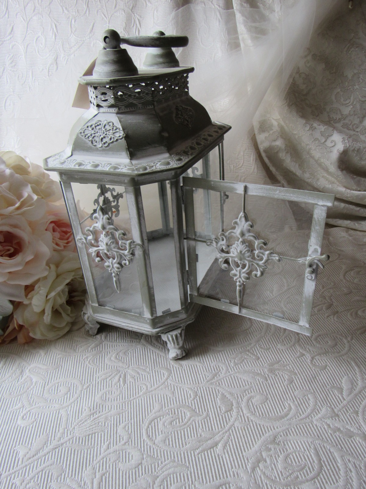 Lantern,Whitewashed Decor,Sage,Patina,Green Decor,centerpiece,Easter,Boho,NEW