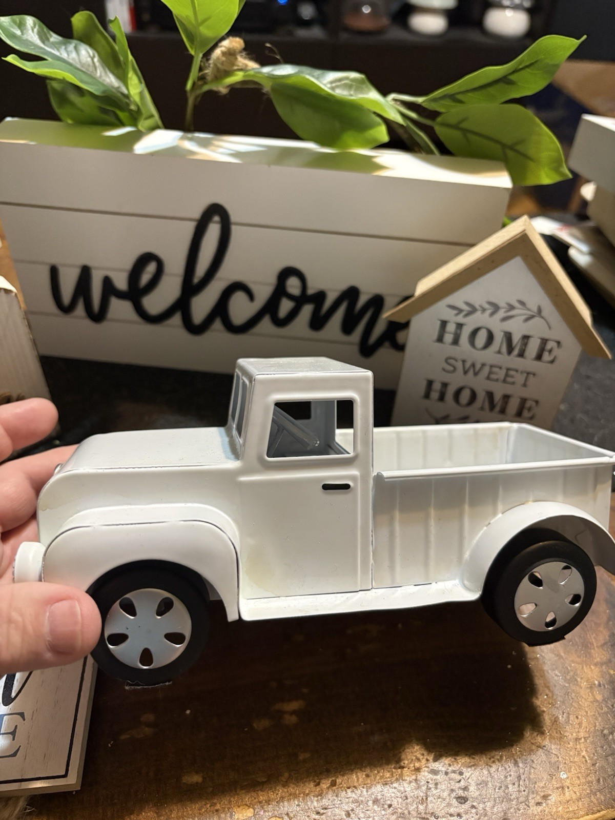 Black And White Decor Sign Lot Truck Home Sweet Home