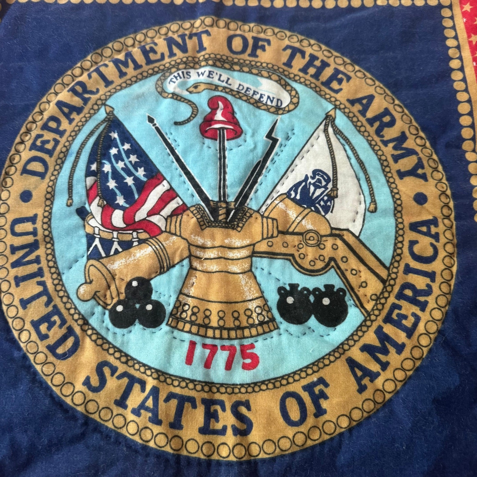 United States Department of the Army Seal Cotton Fabric Wall Hanging 16″