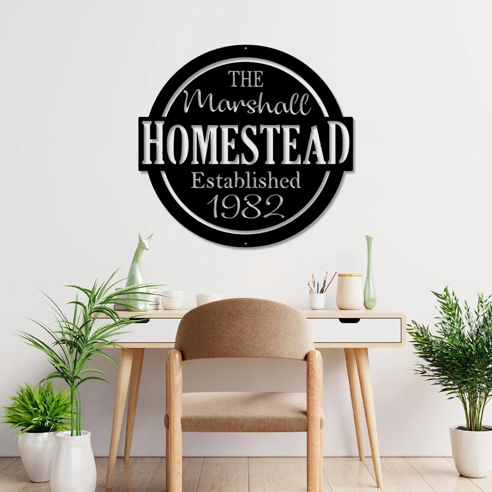 Personalized Family Homestead Metal Signs, Custom Homestead Wall Art Decor