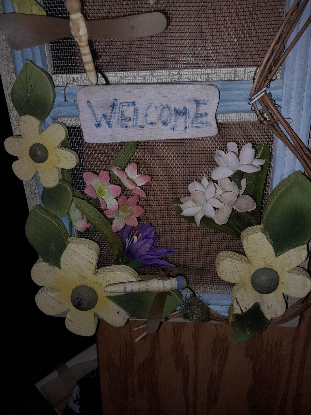 Floral & Garden Welcome Plaque Hanging Birdhouse Dragonfly Decorative Medium