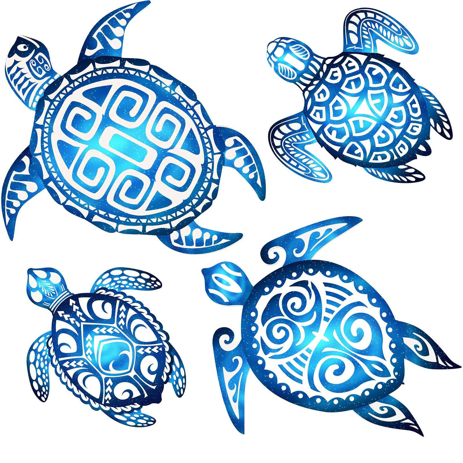 4 Pack Sea Turtle Bathroom Wall Decor Ocean Beach Theme Wall Art for Home Spa