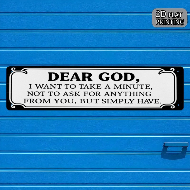 Vintage White Center Panel Metal Plate Christian Prayer Living Room Wall Art