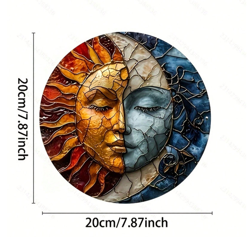 Sun & Moon Yin Yang Metal Art – Outdoor Garden & Home Welcome Wall Decor