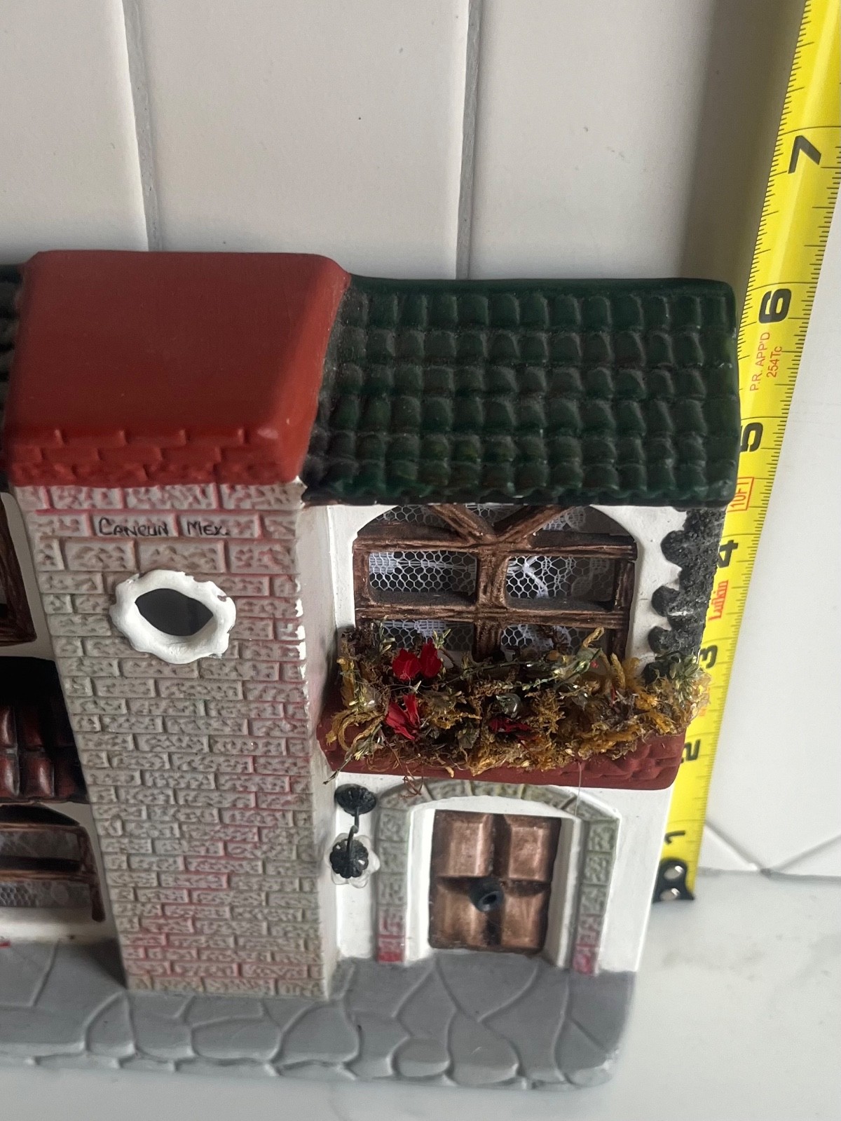 Vintage Handmade Pipe Creations Mexico Casa Door Plaque Ceramic House Front Rare