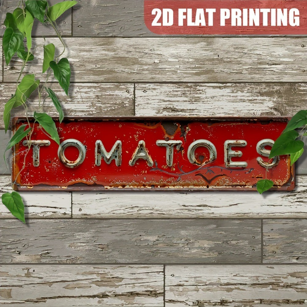 Vintage Tomatoes Wall Decor Metal Tin Sign for Home Bar Garage Yard Outdoor 16×4