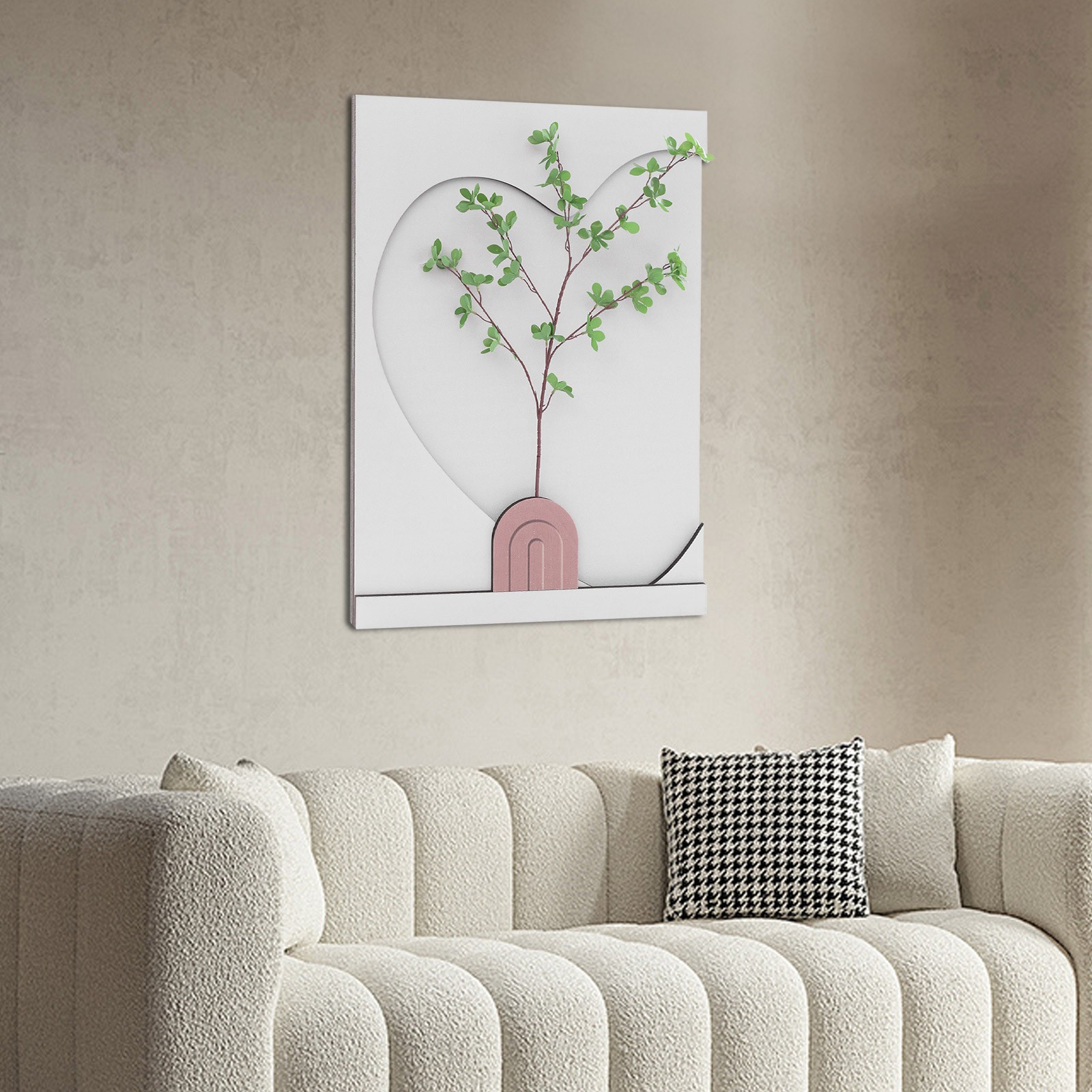 3D Sandstone Wall Art Painting, White, 23.6 * 31.5in, Living Room, Bedroom