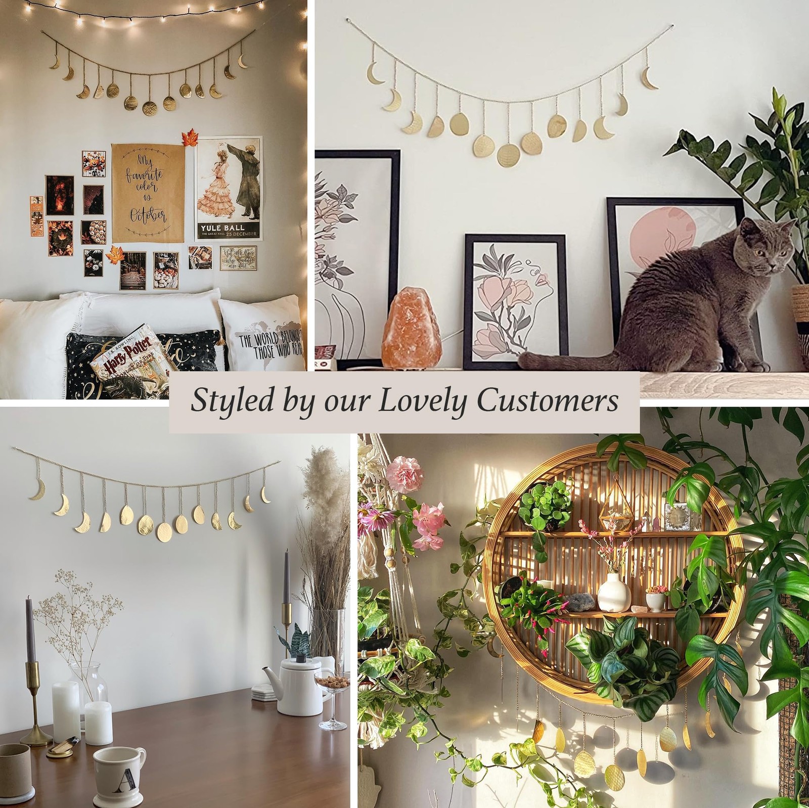 Moon Phase Wall Decor, Celestial Décor, Moon Décor & Boho Wall Décor, Gold Wa…