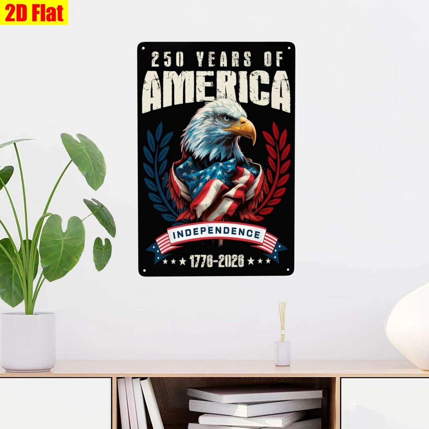 Retro 250 Years of America Metal Sign 4th of July Patriotic Independence Decor