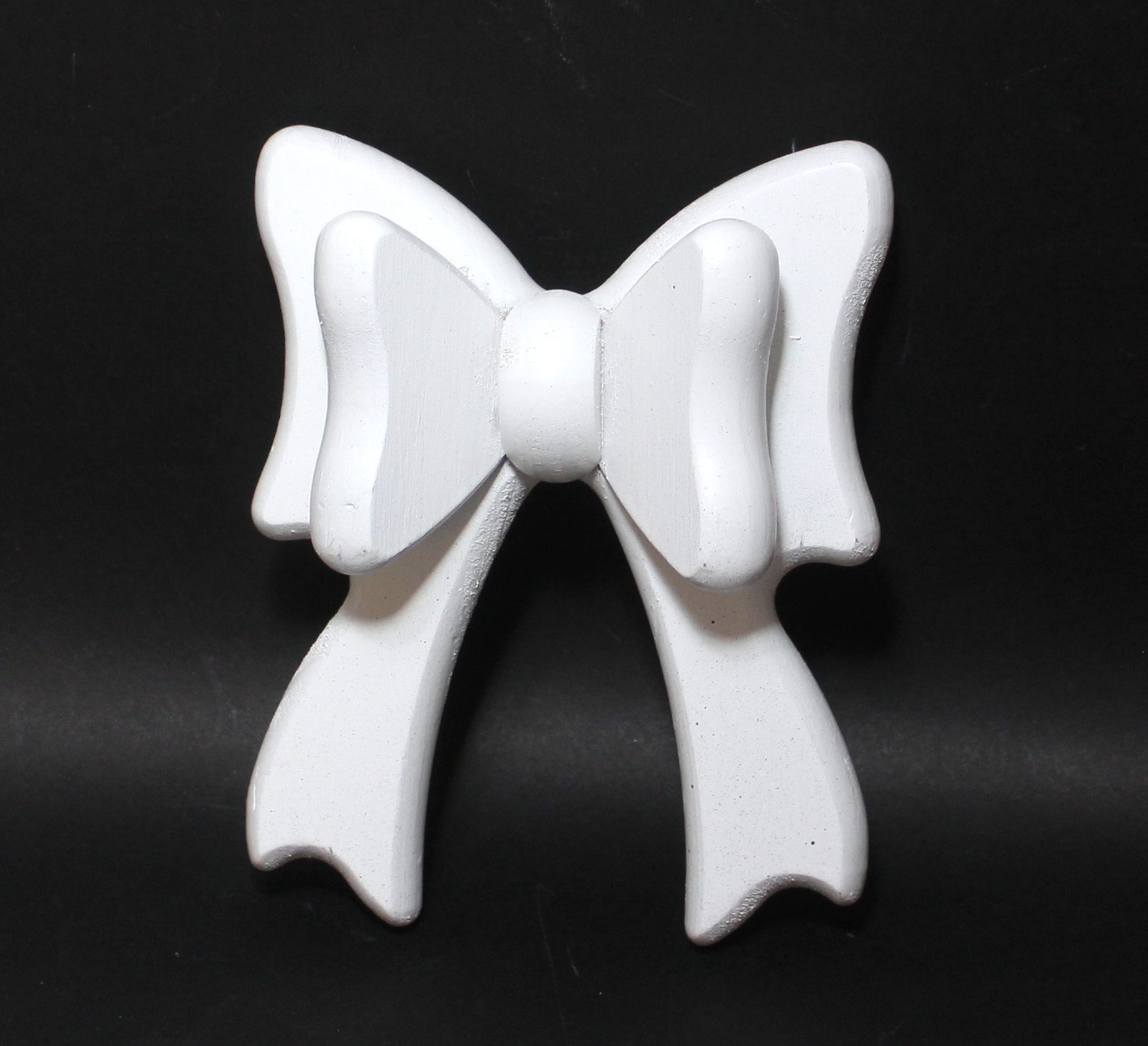 Vintage Wood Bow Ribbon Wall Hanging Decor White