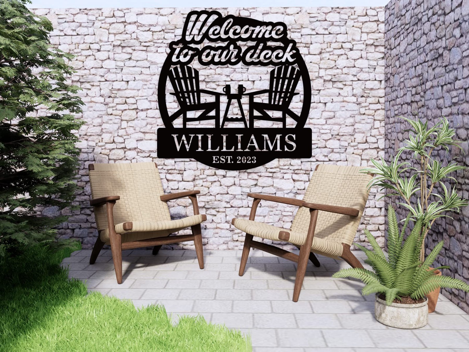 Metal Welcome to our Deck Sign,Welcome to Our Backyard Bar And Grill Sign