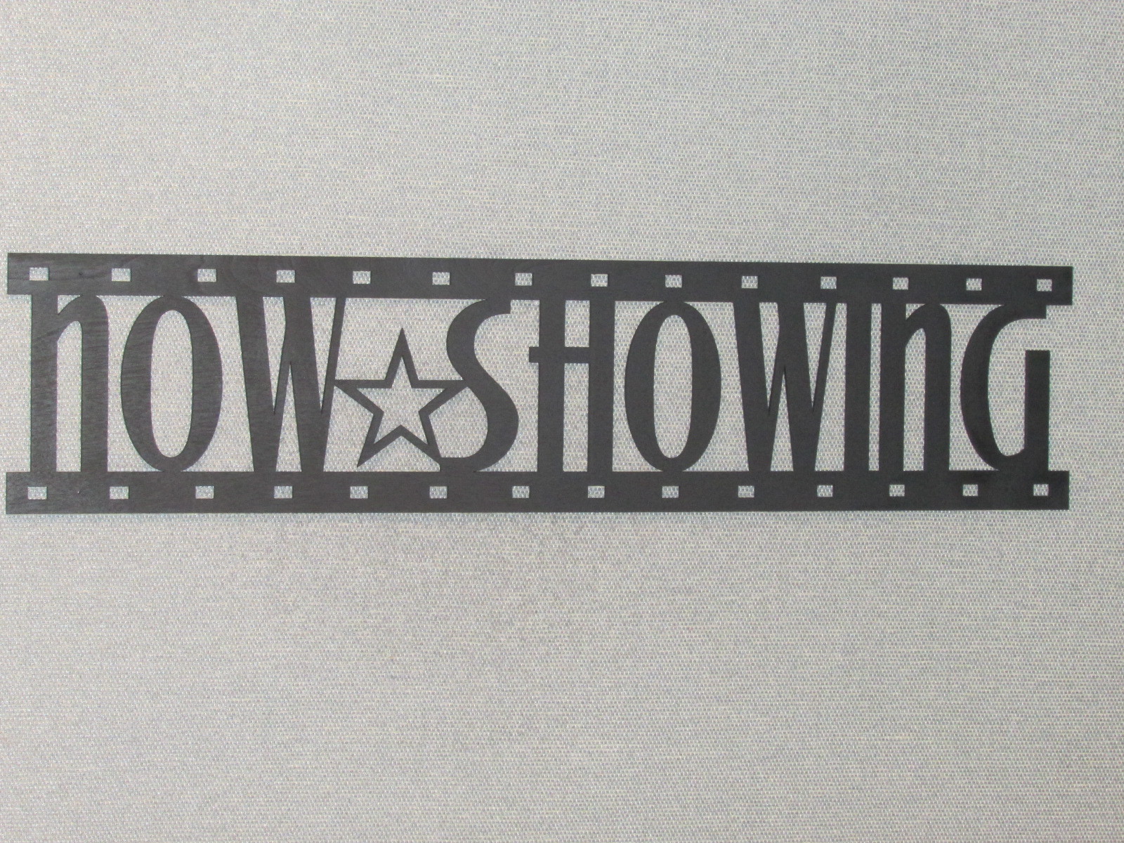 NOW SHOWING Movie Film Strip Wood Wall Words Hanging Sign Art Decor Reel