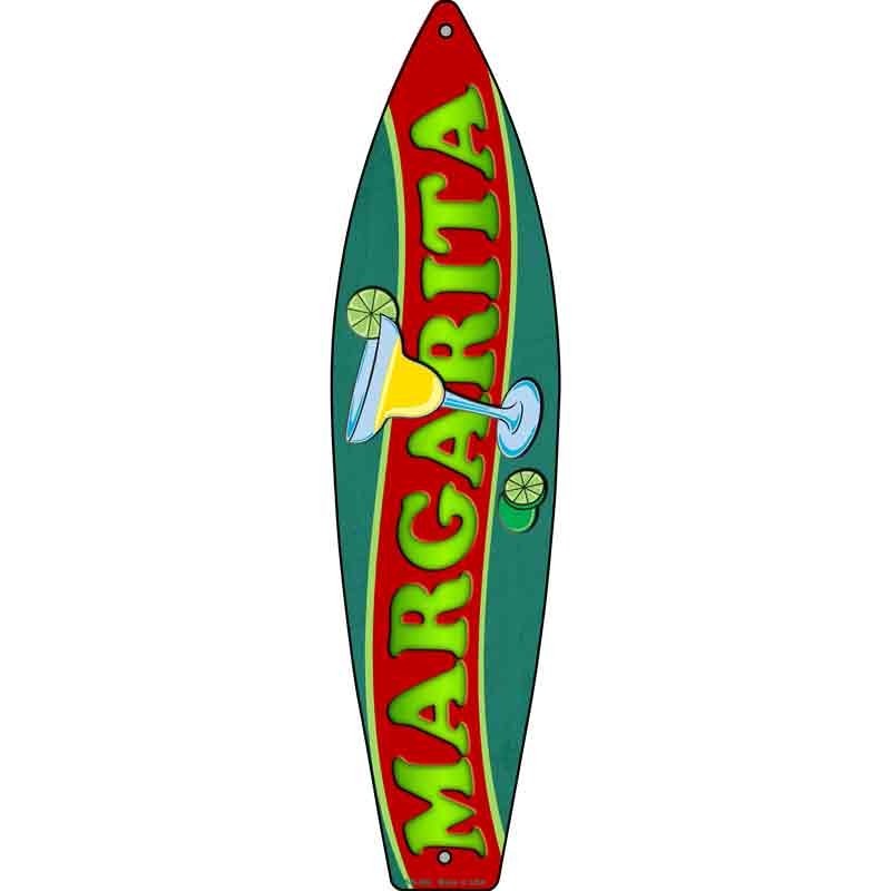 Margarita Metal Surfboard Sign – 17″ x 4.5″ Beach Patio Pool Wall Decor