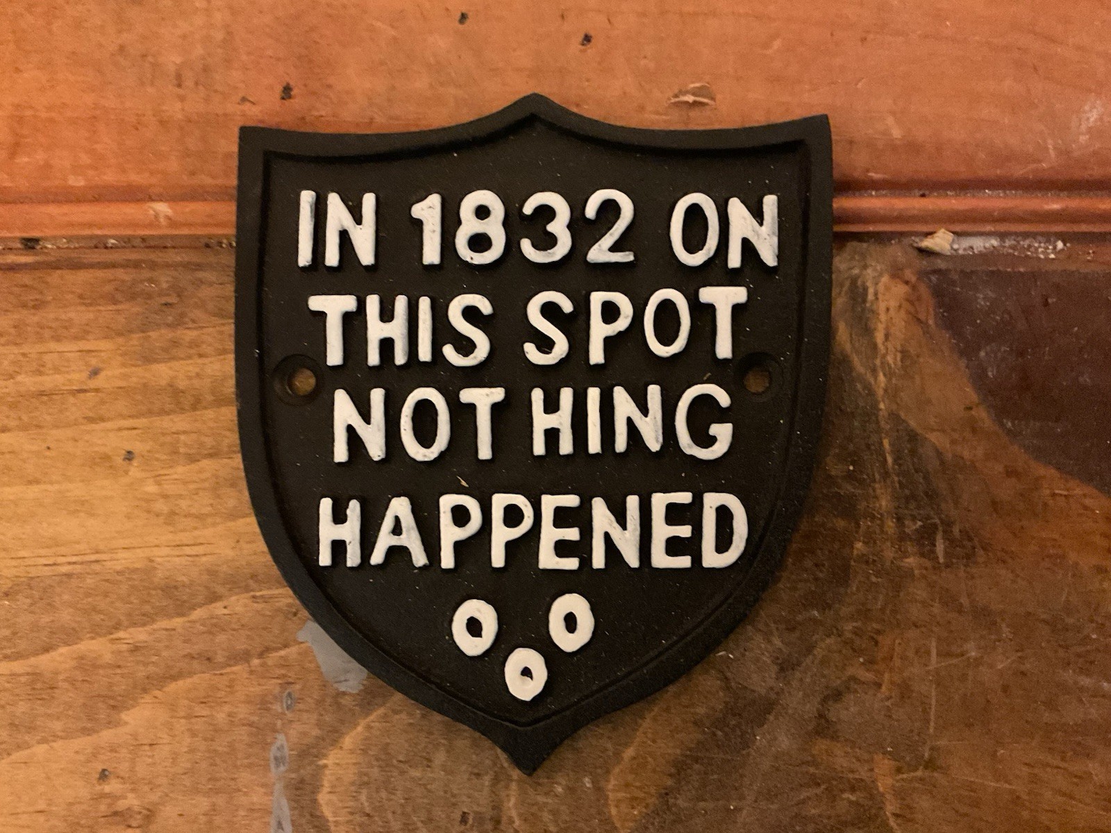4″X4″ Badge Style “In 1832 on this spot” Cast Iron Sign…Ships Free!