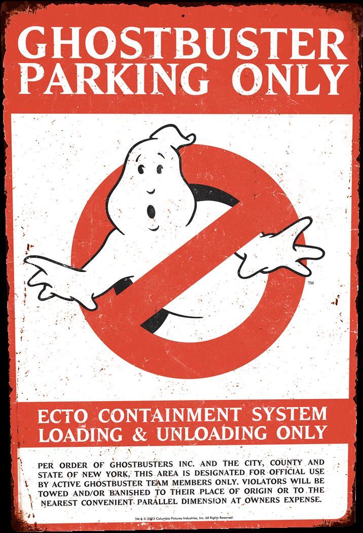 GhostbustersT Ghostbuster Parking Only Metal Sign – Trick Or Treat Studios