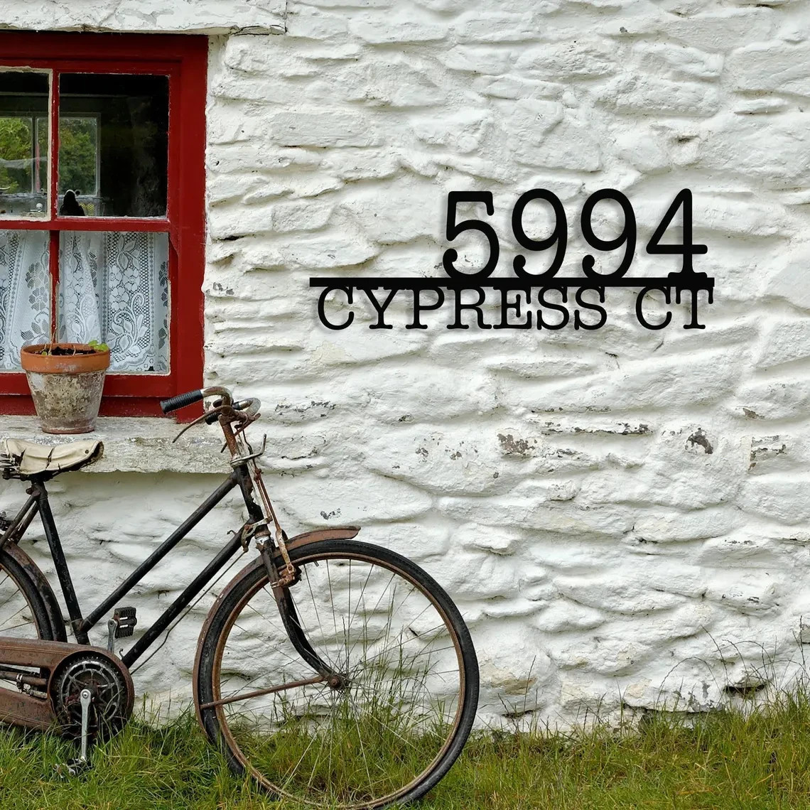 Custom Modern Metal Address Sign, Street Name House Number Address, House Decor