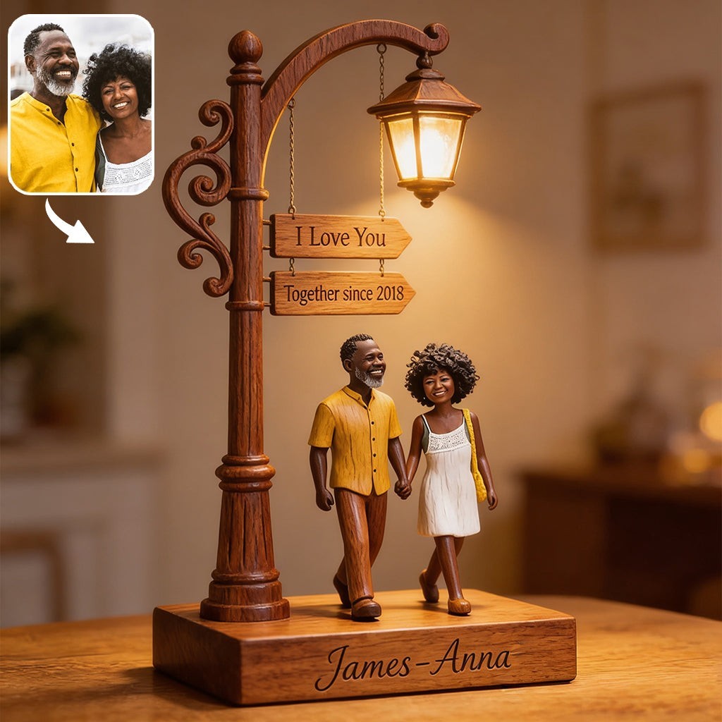Custom Photo Couple Lamp Acrylic Block Personalized Anniversary Gift