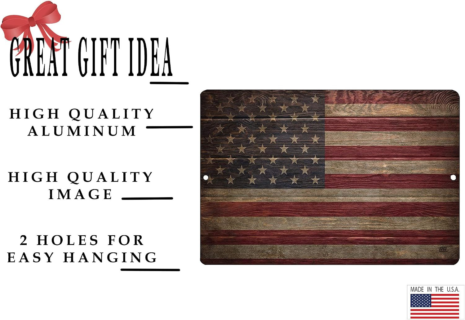 USA American Flag Metal Tin Sign Wall Decor Man Cave Bar US United States Rustic