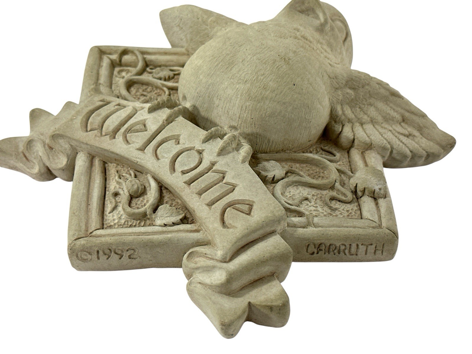 Carruth Studio 1992 Welcome Bird Plaque Wall Hanging Garden Decor 6”