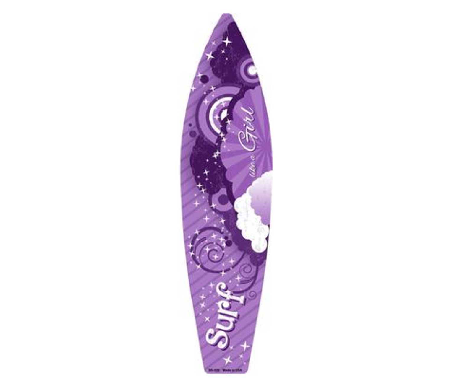 Surf Like a Girl Metal Novelty Surfboard Sign 17″ x 4.5″ Wall Decor