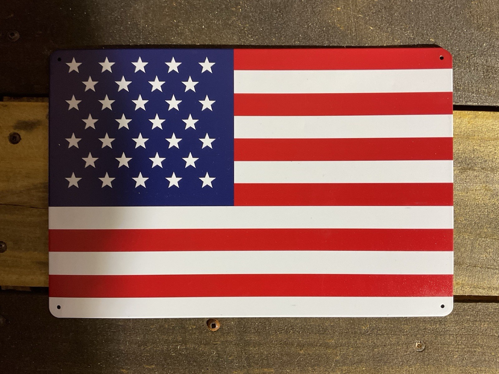 8″x12″ 2D American Flag Tin Sign…A great gift ..Ships Free