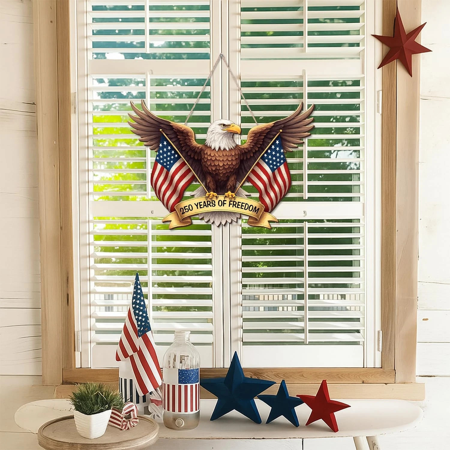 250 Anniversary 4Th of July Door Sign America Eagle 1776-2026 250 Years of Freed
