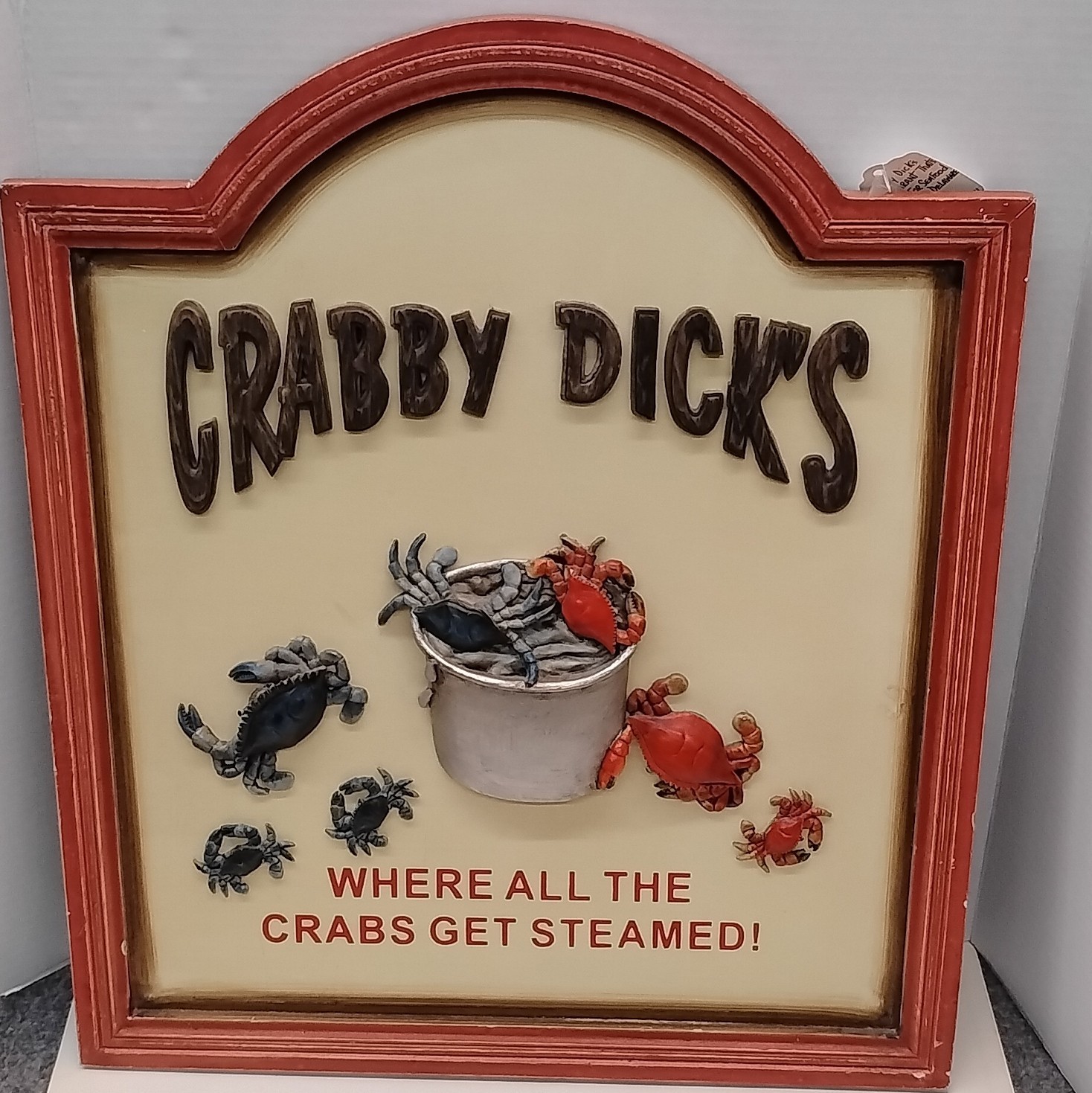 Beachcombers Crabby Dick’s Pub Wood Nautical Crab Wall Hanging Sign Medium