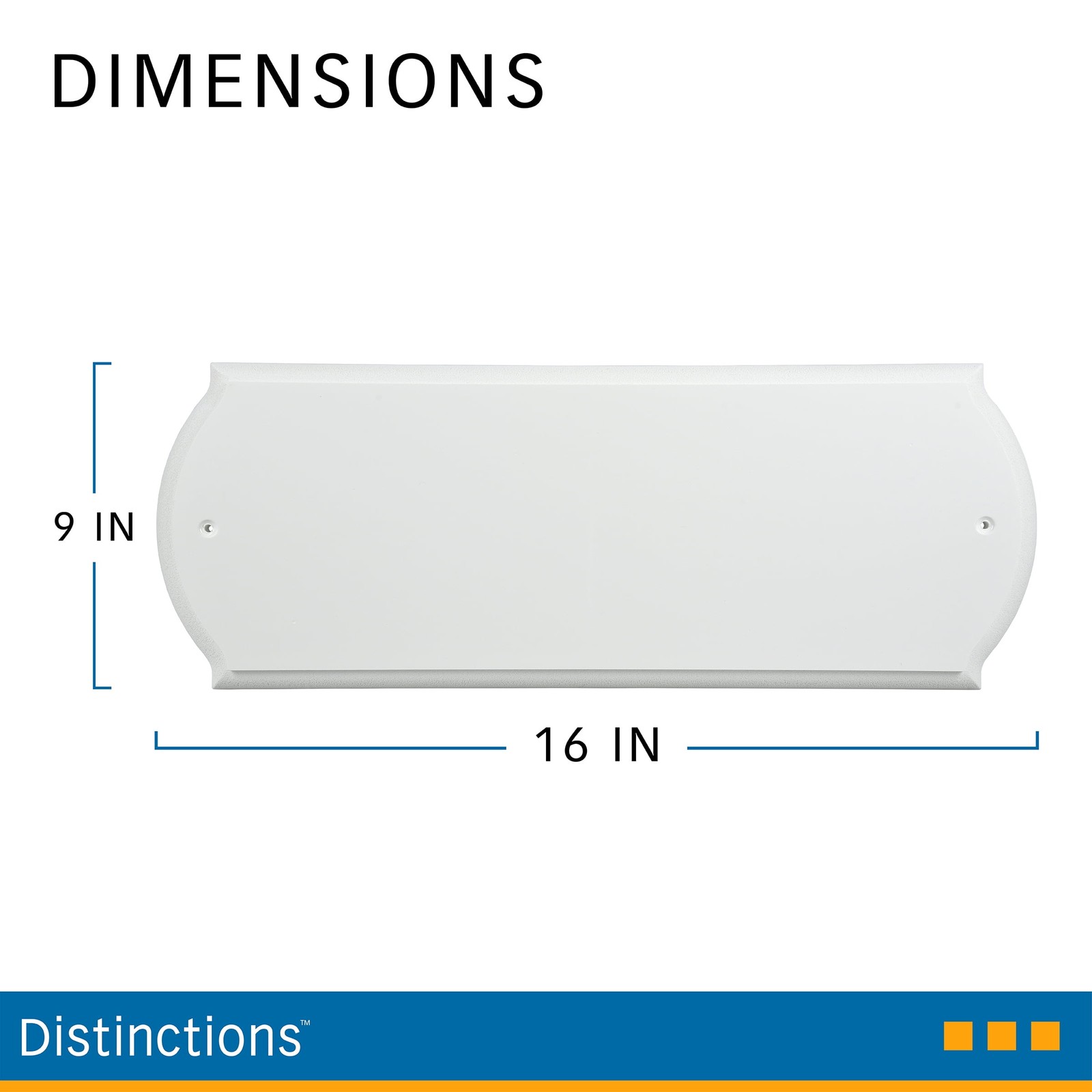 6″ x 16″ White Plaque, PVC Address Plaque with Hardware