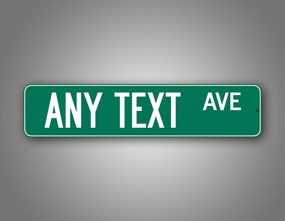 Custom 4″x18″ Green Street Sign Personalized Novelty Any Text Address Road Sign