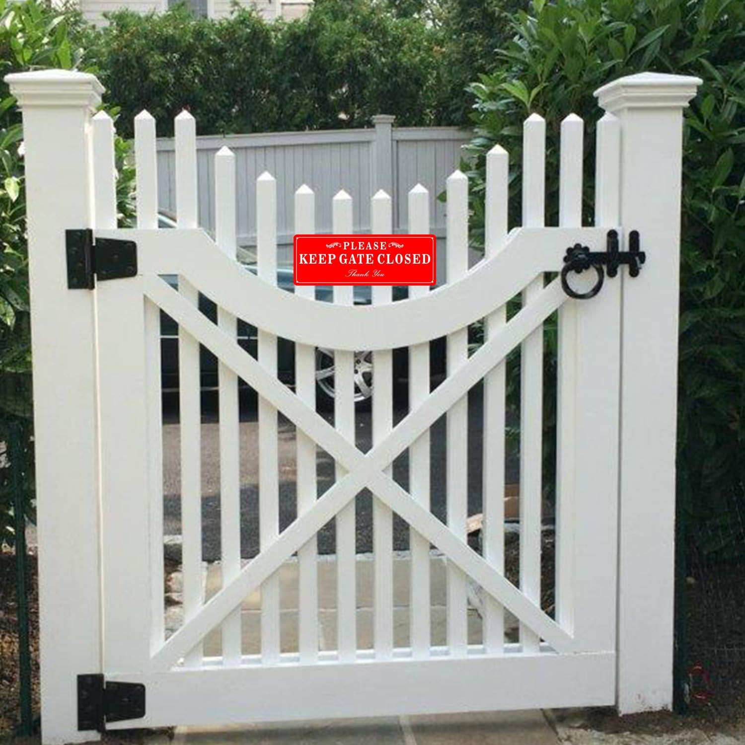 2 Pack Please Keep the Gate Closed Matal Sign – Brushed Aluminium Durable Ink –