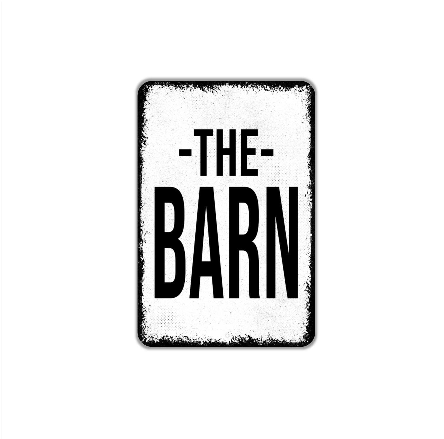 The Barn Sign Metal Wall Art or Canvas Decor for Farmhouse, Rustic Barn,
