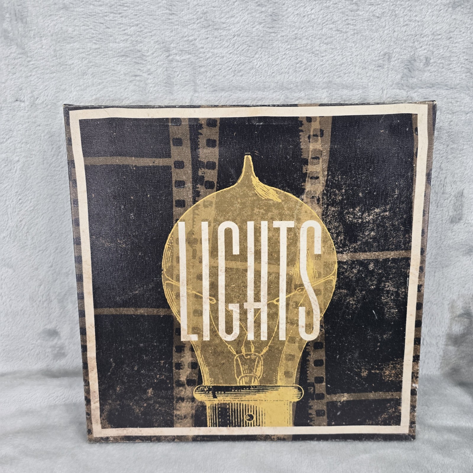 Film Reel Wall Decor with PopCorn and three Signs Light Camera Action